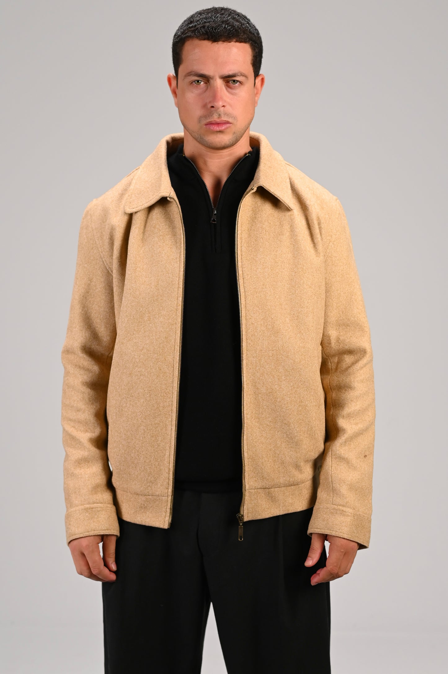 The Camel Wool Zip Jacket