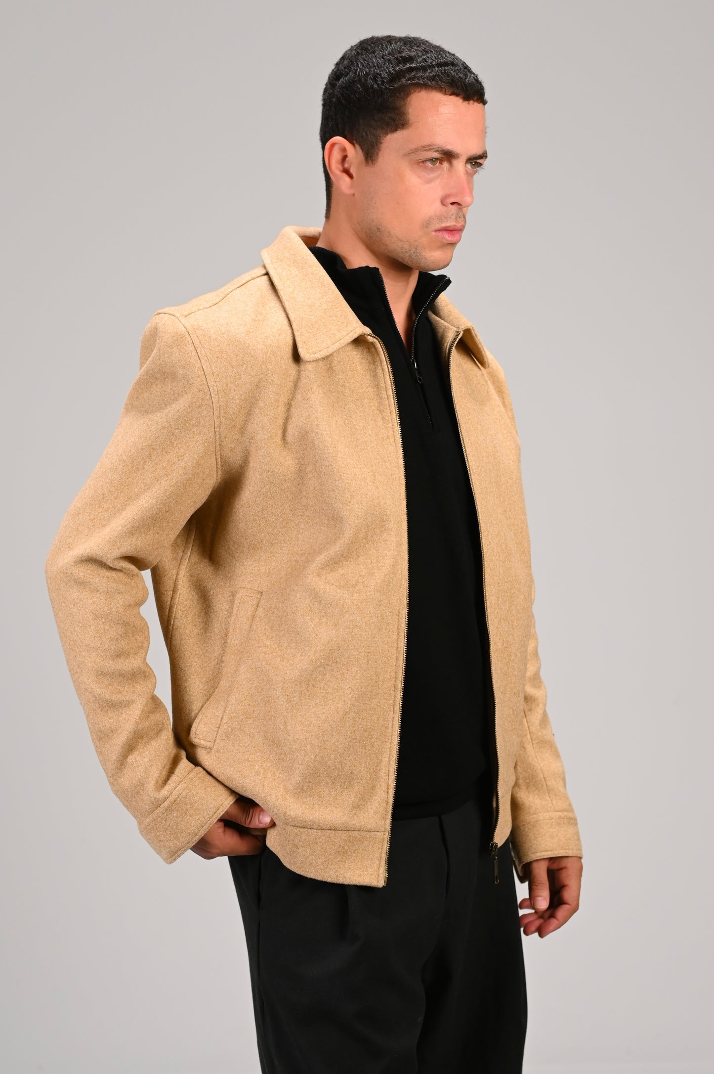 The Camel Wool Zip Jacket