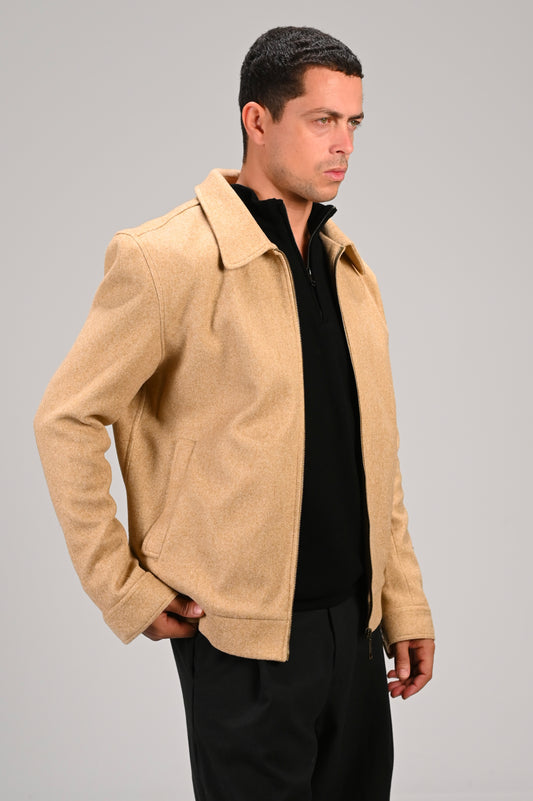 The Camel Wool Zip Jacket