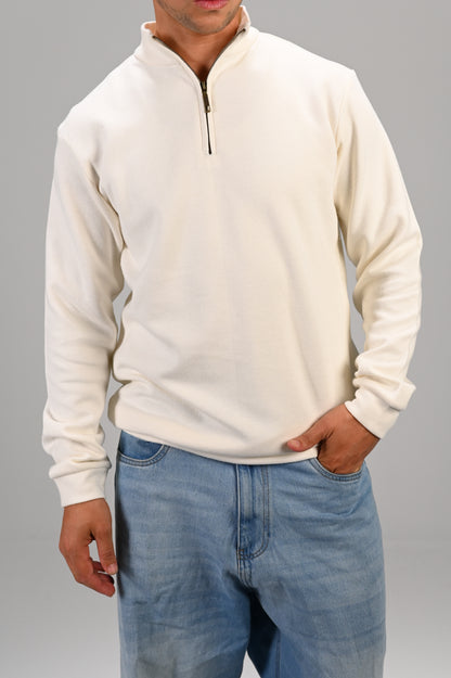 The Alpha Cream Zip Sweater