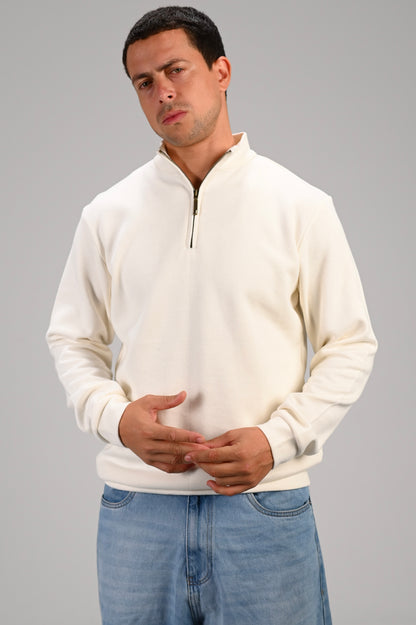 The Alpha Cream Zip Sweater