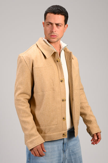 The Camel Wool Button Jacket