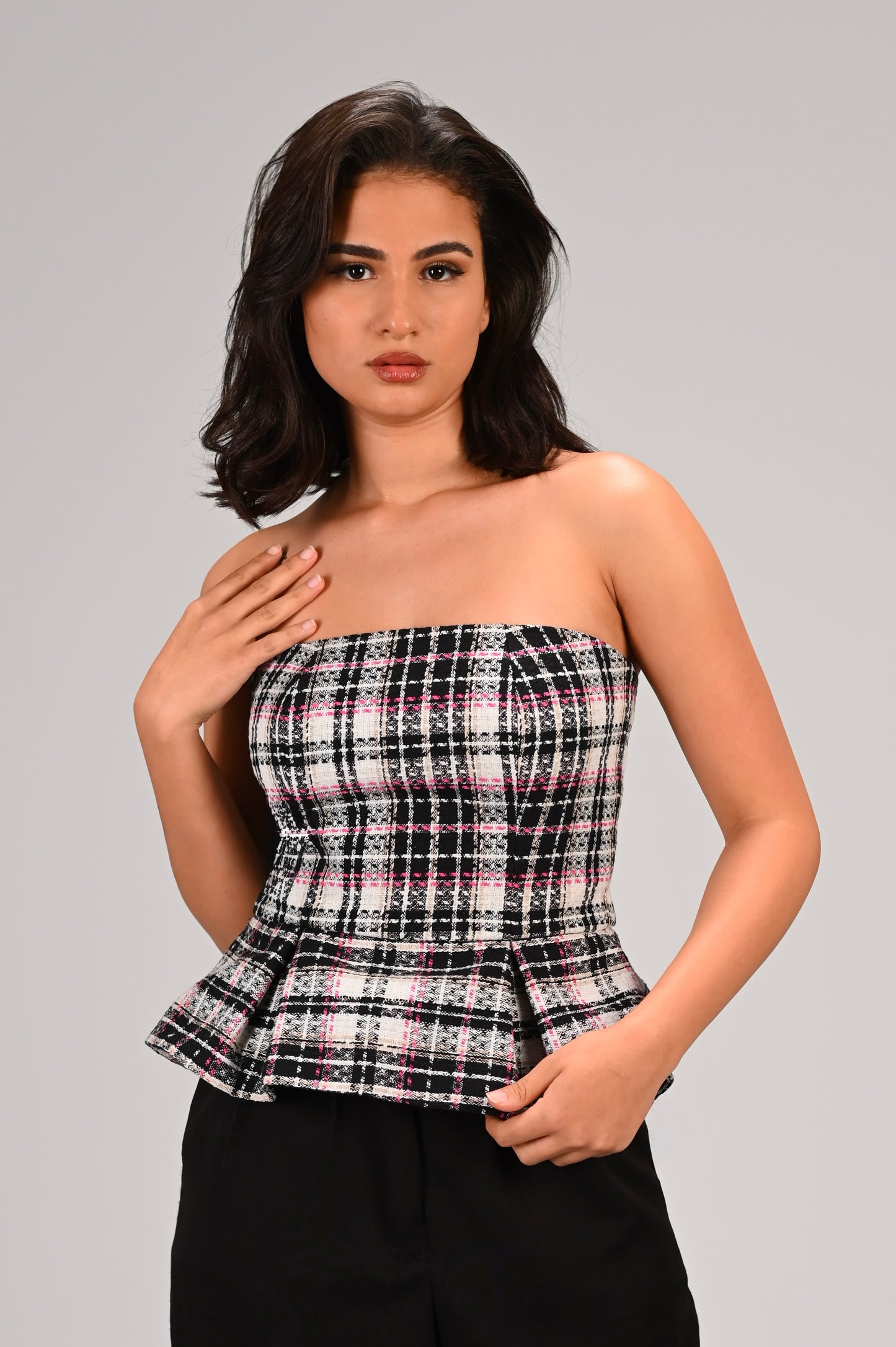 The Tweed Check Bustier