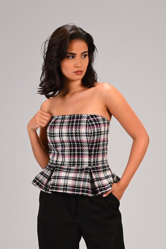 The Tweed Check Bustier