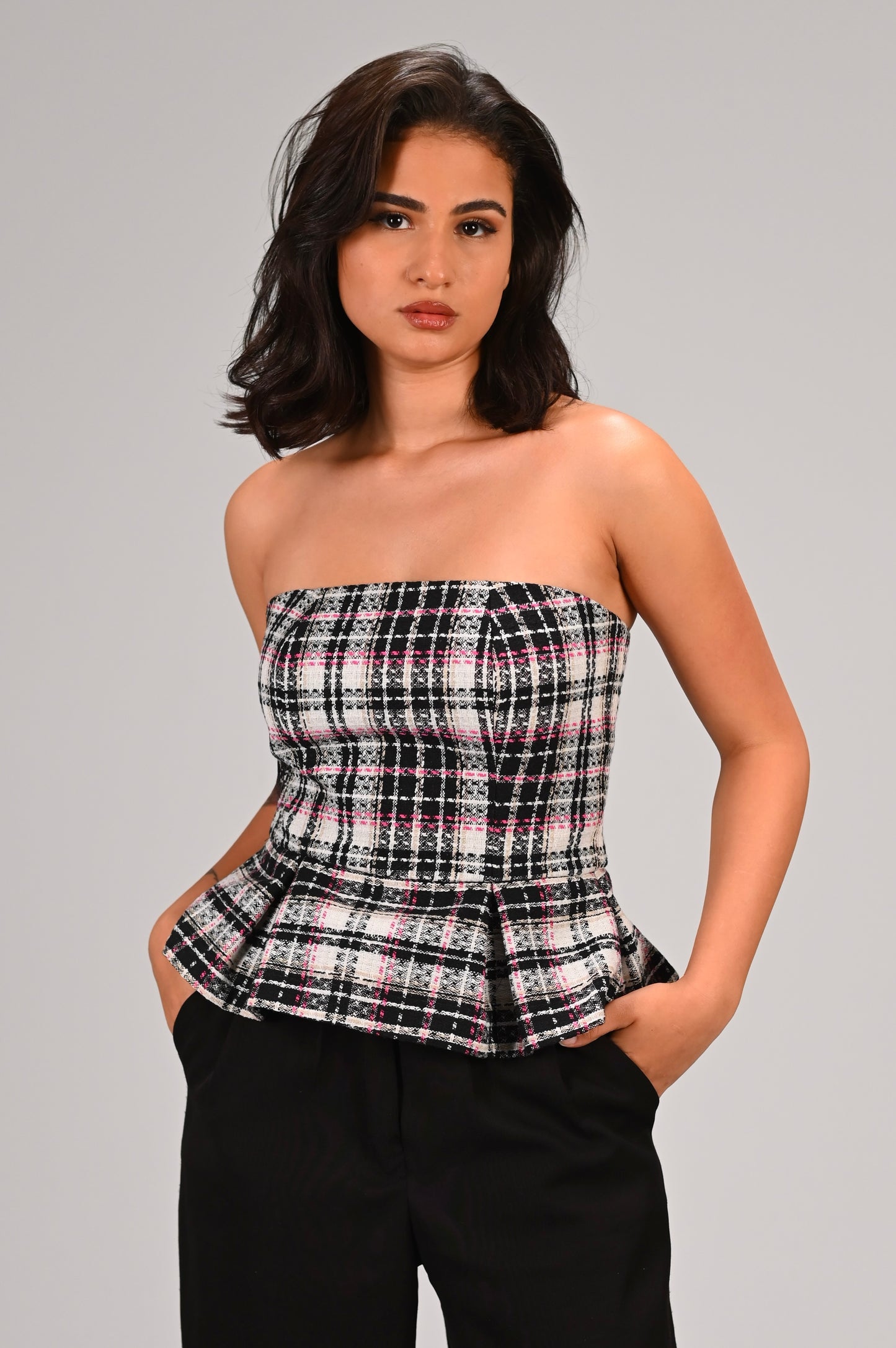 The Tweed Check Bustier