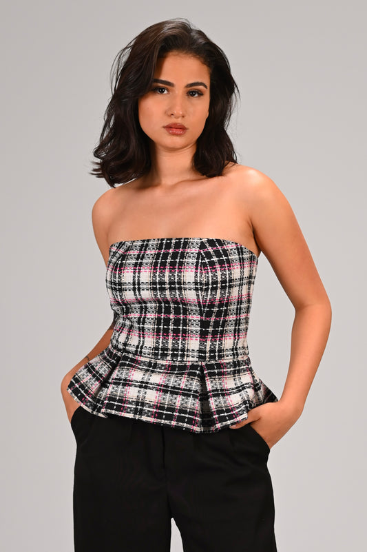 The Tweed Check Bustier